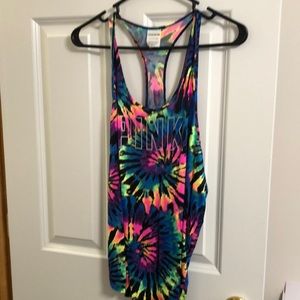 Small pink active tye dye tank